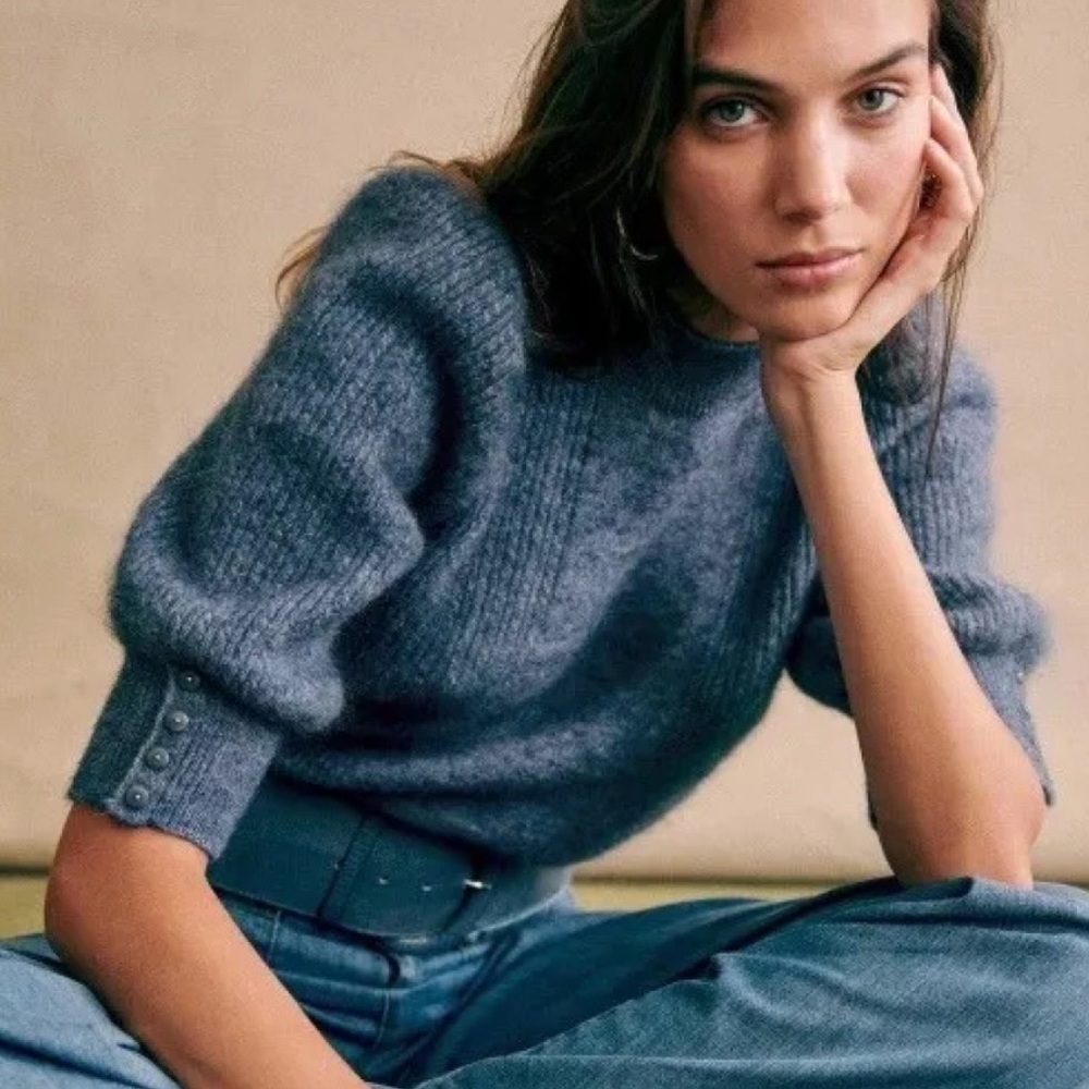 Sezane Blue Rosalie Sweater NWT